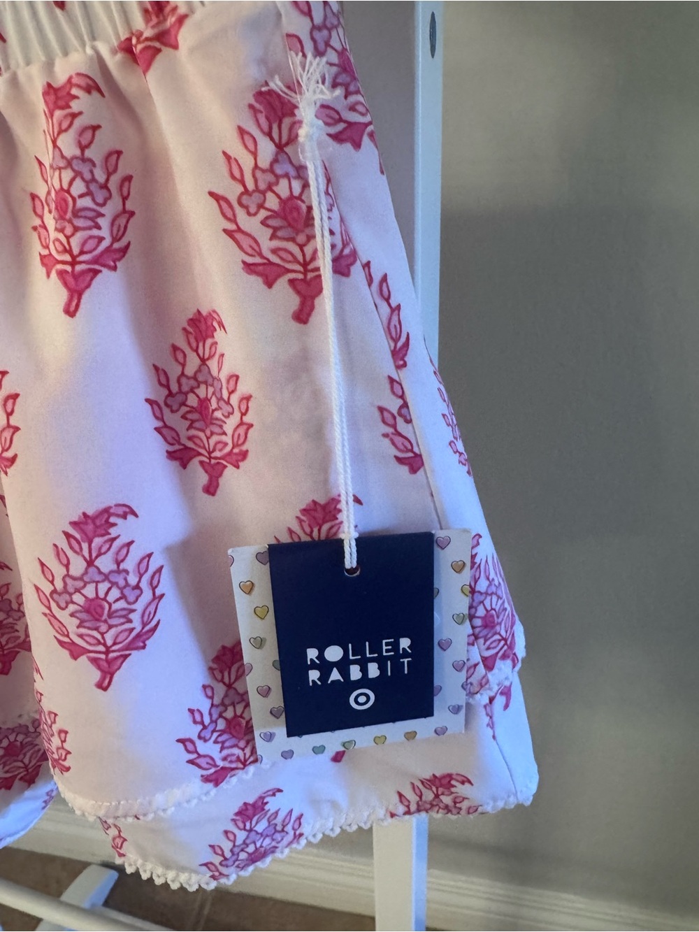 Roller Rabbit Pink Floral Print Drawstring Shorts - Picture 2 of 2
